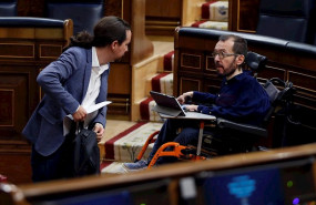 ep el vicepresidente segundo del gobierno pablo iglesias conversa con el portavoz de unidas podemos