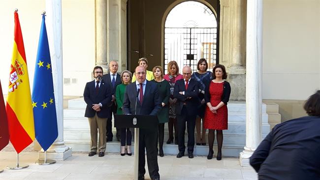 Pedro Antonio Sánchez y sus consejeros (Pagán a mano derecha) | Europa Press ep pedro antonio sanchez yconsejeros paganmano derecha