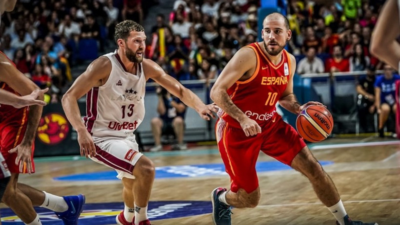 Quino Colom botando en el Letonia - España de las ventanas FIBA | FIBA - Archivo ep quino colom botando en el letonia - espana de las ventanas fiba