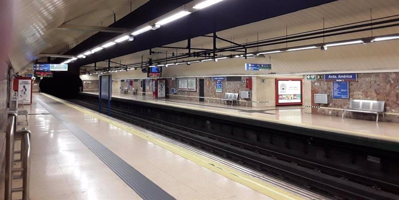 ep archivo   imagen de archivo de un anden de la linea 4 de metro de madrid en avenida de america