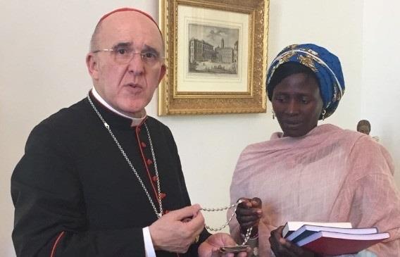 ep cardenal arzobispomadrid recibeuna joven secuestradaboko haram