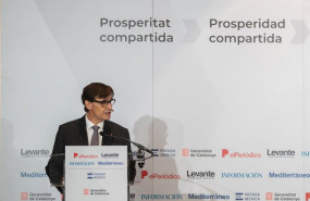 ep el presidente de la generalitat de cataluna salvador illa durante un desayuno informativo