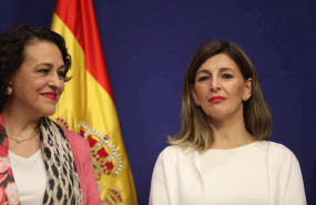 ep la nueva ministra de trabajo yolanda diaz dech y la exministra de trabajo magdalena valerio izq