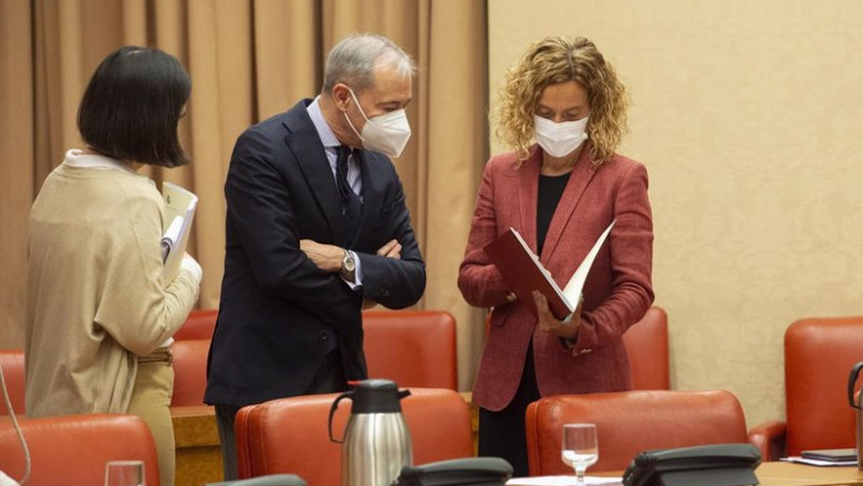 ep la presidenta del congreso de los diputados meritxell batet d conversa durante una junta de