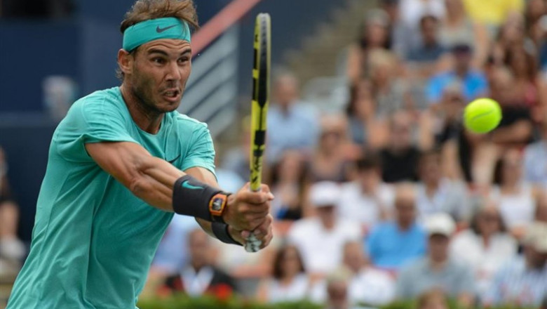 11 August 2019, Canada, Montreal: Spanish tennis player Rafael Nadal in action against Russia's Daniil Medvedev during their men's final tennis match of the Rogers Cup Montreal tennis tournament. Photo: Christopher Levy/ZUMA Wire/dpa | Christopher Levy/ZUMA Wire/dpa ep 11 august 2019 canada montreal spanish tennis player rafael nadal in action against russias daniil medvedev during their mens final tennis match of the rogers cup montreal tennis tournament photo christopher levyzuma wiredpa