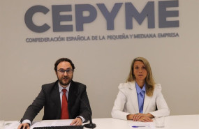 ep angela de miguel presidenta de cepyme y el director de economia y politicas sectoriales de la