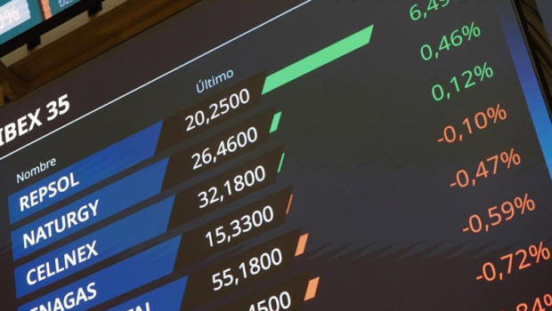 ep archivo   paneles informativos en el palacio de la bolsa de madrid a 2 de marzo de 2026 en madrid