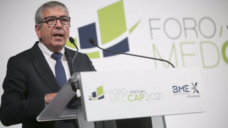El presidente del Instituto de Crédito Oficial (ICO), José Carlos García de Quevedo, durante su intervención el 27 de mayo de 2021 en el Foro MedCap 2021 organizado por Bolsas y Mercados Españoles (BME) | BME ep el presidente del instituto de credito oficial ico jose carlos garcia de quevedo durante su
