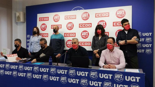 ep en el centro eugenio duque ccoo y alfredo morales ugt presidente del comite de empresa de vw
