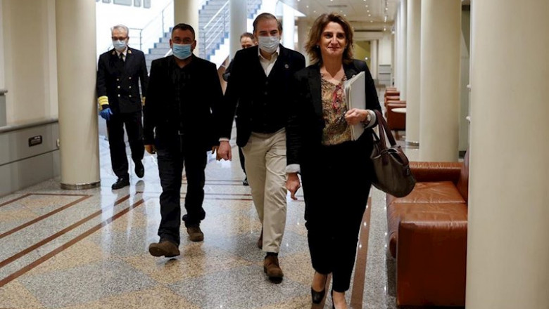 ep la ministra para la transicion ecologica y el reto demografico teresa ribera d a su llegada a su ep la ministra para la transicion ecologica y el reto demografico teresa ribera d a su llegada a su
