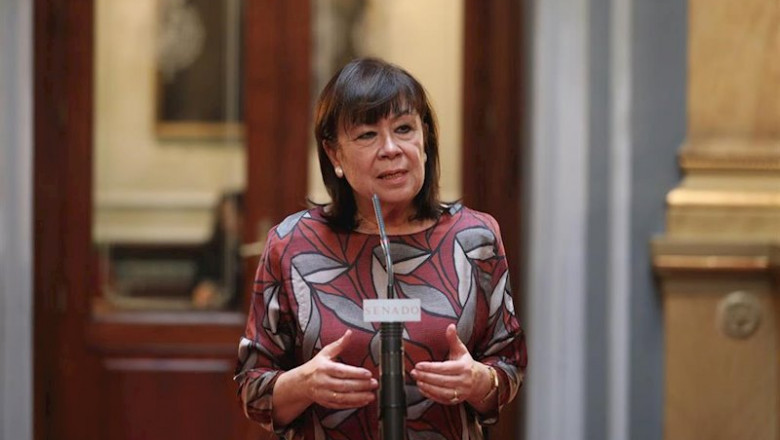 ep la vicepresidenta primera de la mesa del senado cristina narbona en rueda de prensa