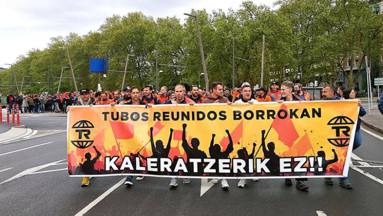 ep manifestacion en bilbao de trabajadores de tubos reunidos