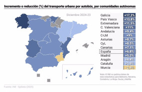 ep mapa con resultados de transporte urbano por autobus por comunidades autonomas