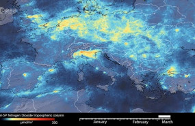 ep mapa de europa donde se aprecian las emisiones de dioxido de nitrogeno en europa