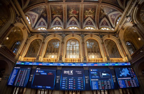 ep archivo   paneles del ibex 35 en el palacio de la bolsa a 12 de enero de 2024 en madrid espana