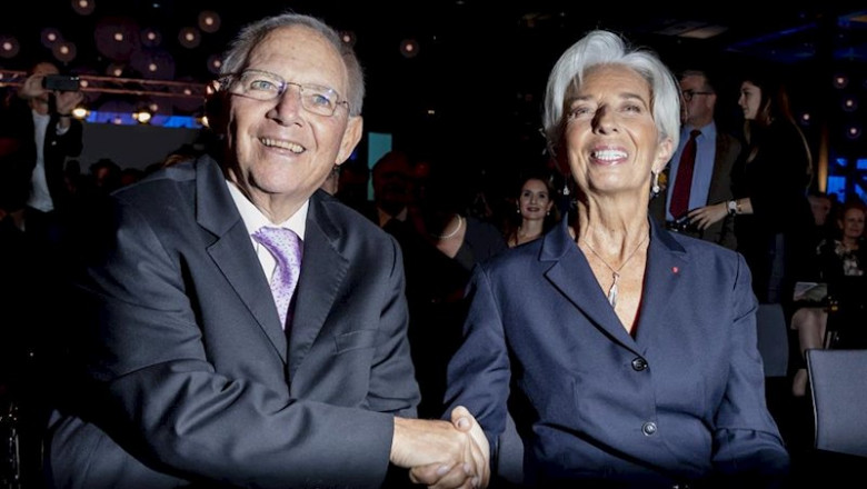 ep christine lagarde presidenta del bce y wolfgang schaeuble presidente del bundestag durante un