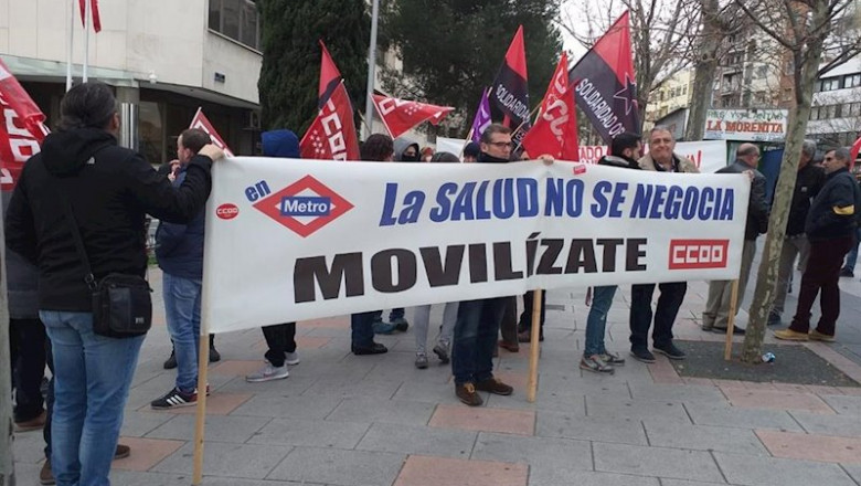 ep concentracion de trabajadores de metro en los juzgados de plaza castilla ante el problema del