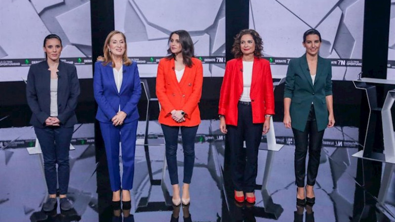 (i-d) La portavoz parlamentaria de Unidas Podemos, Irene Montero, la vicepresidenta tercera del Congreso y 'número dos' del PP en Madrid, Ana Pastor, la candidata de Ciudadanos por Barcelona, Inés Arrimadas, la ministra de Hacienda en funciones, María Jes | Ricardo Rubio - Europa Press ep i-d la portavoz parlamentaria de unidas podemos irene montero la vicepresidenta tercera del