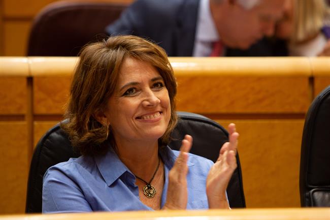 La ministra de Justicia, Dolores Delgado, en el Senado. | RICARDO RUBIO/ EUROPA PRESS ep la ministrajuscicia dolores delgadosenado