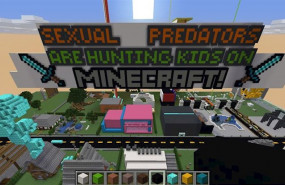 ep pancarta contra los depredadores sexuales de menores en minecraft