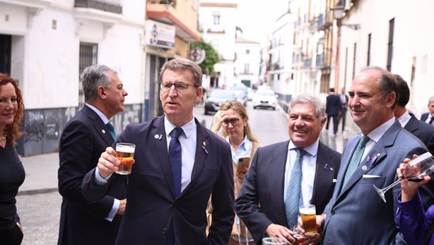 ep archivo   el presidente del pp alberto nunez feijoo i tomandose una cerveza en un centrico bar de