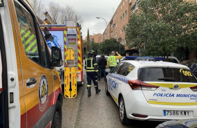 ep bomberos del ayuntamiento de madrid con efectivos del samur y policia municipal archivo