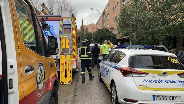 ep bomberos del ayuntamiento de madrid con efectivos del samur y policia municipal archivo