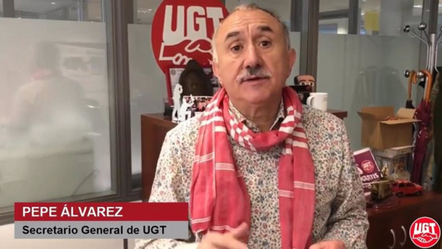 ep el secretario general de ugt pepe alvarez en un videocomunicado emitido con motivo de la