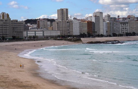 ep archivo   foto de arvicho de las playas orzan y riazor en a coruna galicia espana