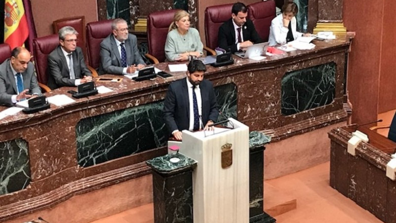 Fernando López Miras en la Asamblea Regional | EUROPA PRESS ep candidatola presidencia fernando lopez mirasla asamblea regionalla primera sesiondebateinvestidura