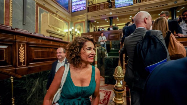 ep la ministra de hacienda maria jesus montero a su llegada a una sesion plenaria en el congreso de