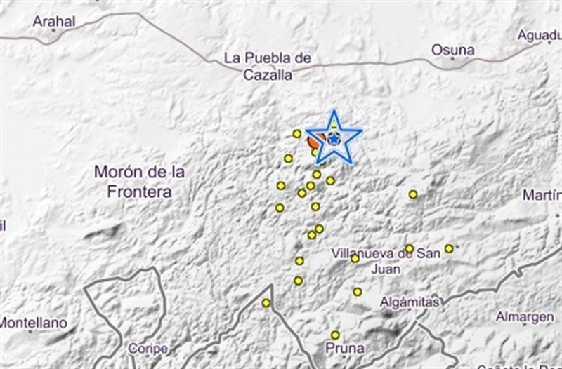 ep lugar donde ha tenido lugar el ultimo terremoto en la provincia de sevilla