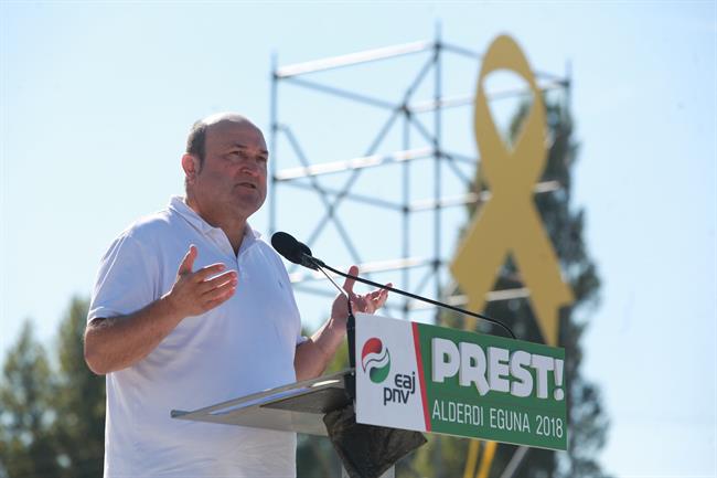El presidente del EBB del PNV, Andoni Ortuzar, en el Alderdi Eguna | RAFA GUTIÉRREZ GARITANO/EUROPA PRESS ep presidenteebbpnv andoni ortuzar enalderdi eguna