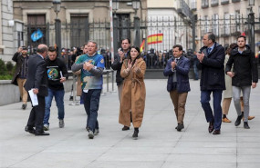 ep representantes de jusapol con los dirigentges de vox macarena olona y javier ortega smith