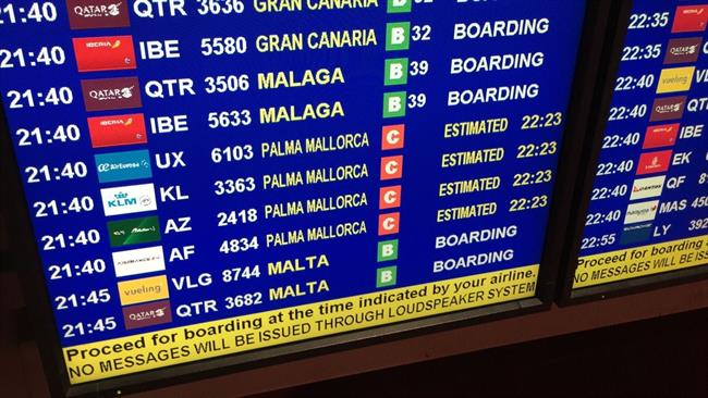 Retraso, aeropuerto, pantalla, avión, palma, embarcar, recurso | EUROPA PRESS ep retraso aeropuerto pantalla avion palma embarcar recurso