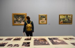 ep una visitante contemplaobrasla muestra sorolla un jardinpintar