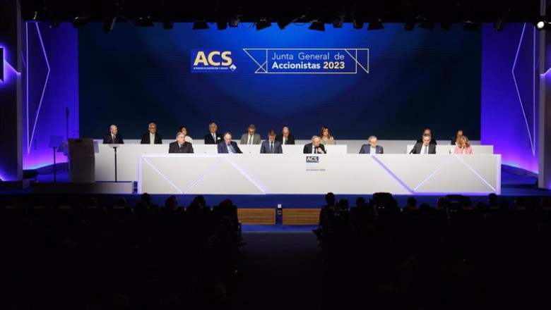 Archivo - El presidente del grupo ACS, Florentino Pérez (4d), durante la Junta General de Accionistas | Eduardo Parra - Europa Press - Archivo ep archivo el presidente del grupo acs florentino perez 4d durante la junta general de accionistas