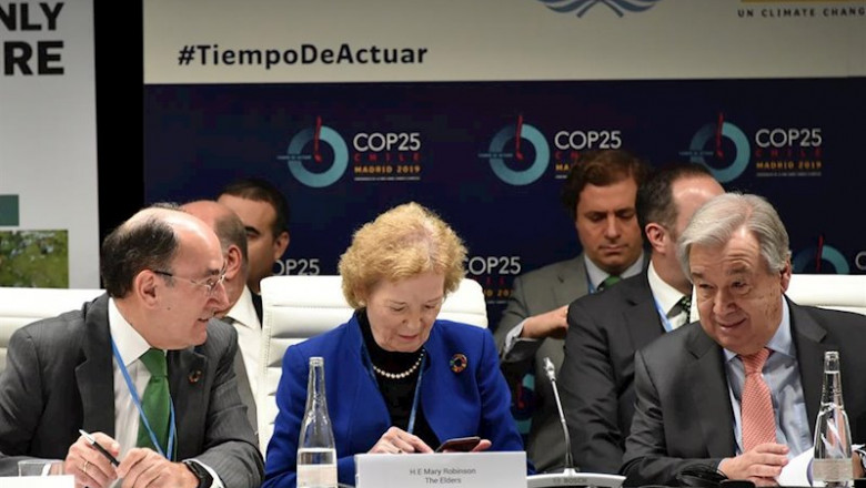 El presidente de Iberdrola, Ignacio Galán, y el secretario general de Naciones Unidas, Antonio Guterres, en la COP25 | IBERDROLA ep el presidente de iberdrola ignacio galan y el secretario general de naciones unidas antonio