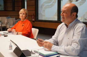ep el presidente del ebb del pnv andoni ortuzar y la presidenta del bbb itxaso atutxa en la reunion