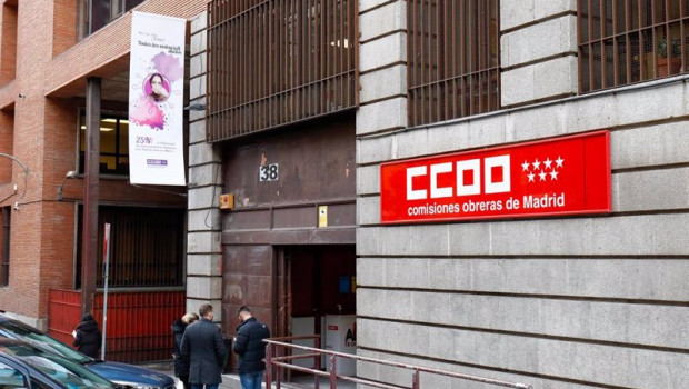 ep fachada de la sede de comisiones obreras el sindicato ccoo en la calle lope de vega 38 madrid