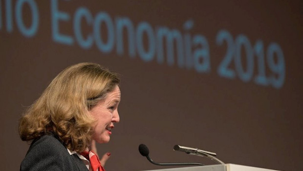 ep la vicepresidenta economica del gobierno nadia calvino interviene en el acto de entrega del