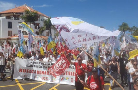 ep los trabajadores turisticos se manifiestan por mejores salarios y califican de exito la huelga en