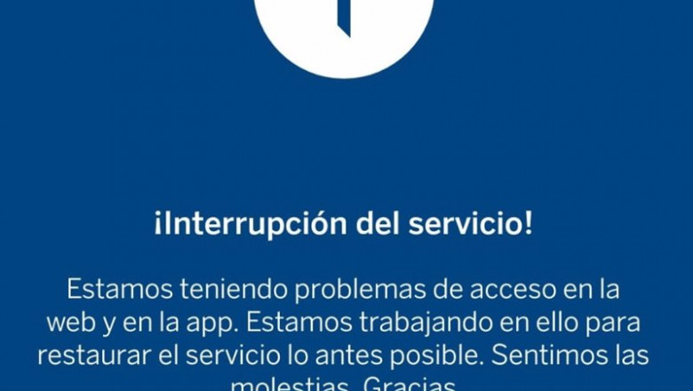 ep mensaje para los clientes de bbva que tratan de acceder a la app movil