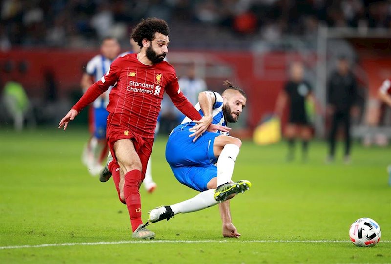 ep mohamed salah en un partido del liverpool fc