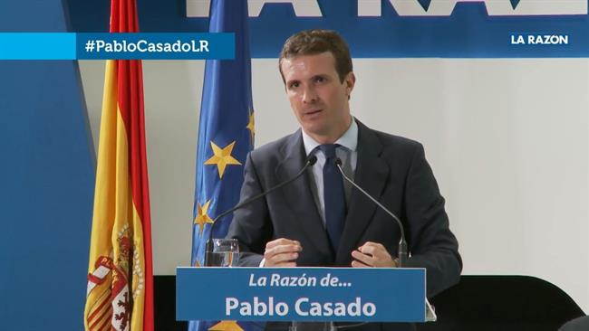 Pablo Casado en un encuentro de 'La Razón' | TWITTER PARTIDO POPULAR ep pablo casadoun encuentro de la razon