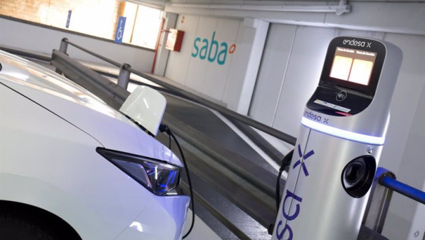 ep punto de recarga de endesa en parking de saba