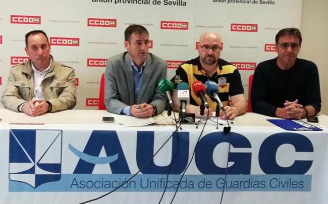 Rueda de prensa en Sevilla de la AUGC sobre el narcotráfico en Cádiz | AUGC ep ruedaprensasevillala augcnarcotraficocadiz