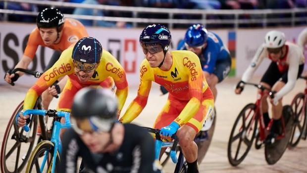 ep sebastian mora y albert torres durante el mundial de ciclismo en pista