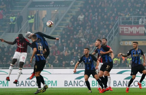 ep 17 march 2019 italy milan ac milans tiemoue bakayoko l scores his sides first goal during the italian seriasoccer match between ac milan and inter milan at san siro stadium photo -lapresse via zuma pressdpa