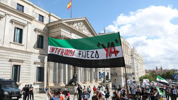 ep archivo   imagen de archivo de una manifestacion de trabajadores interinos frente al congreso de